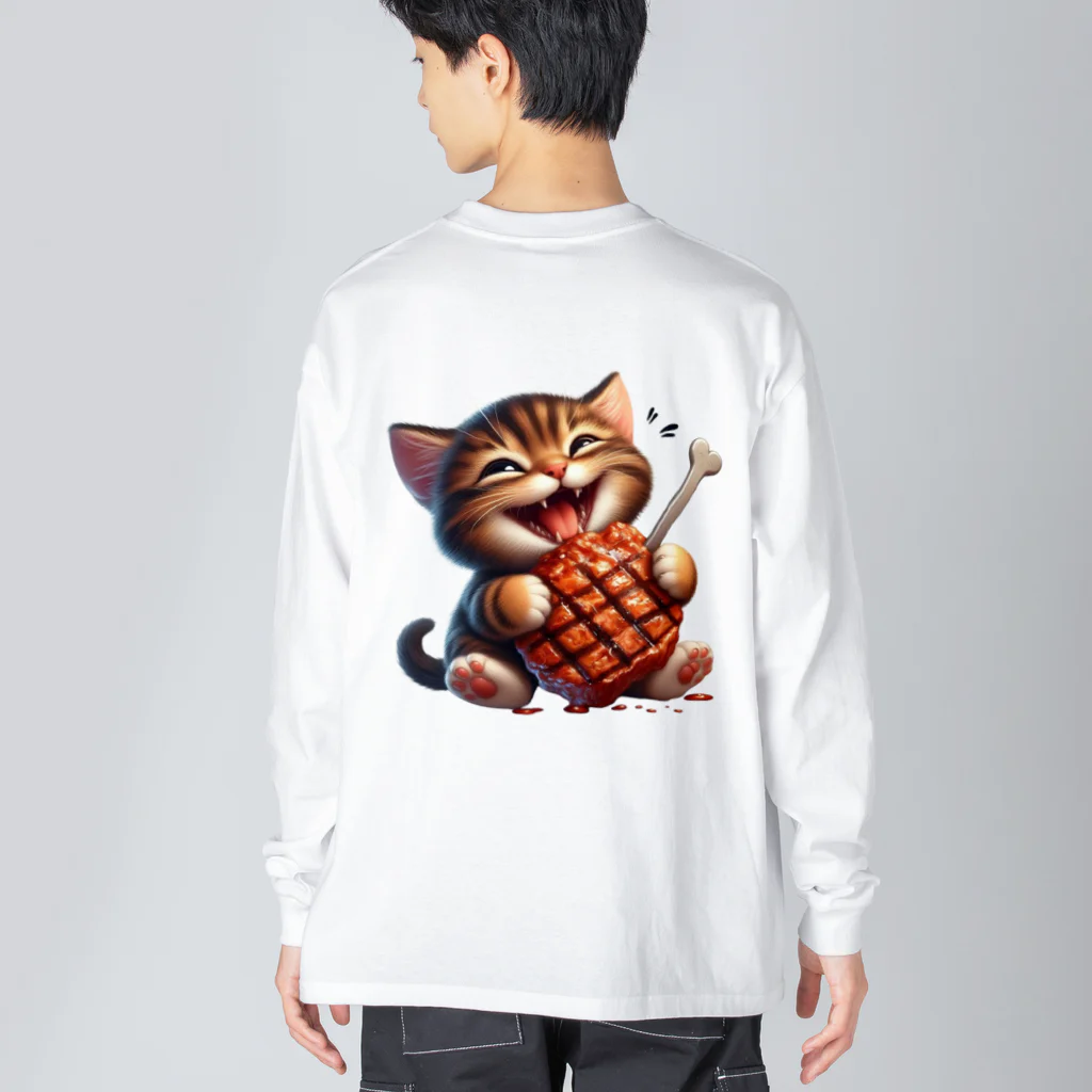 Gu--mimiの*Gu~mimi*肉好きにゃんこ Big Long Sleeve T-Shirt