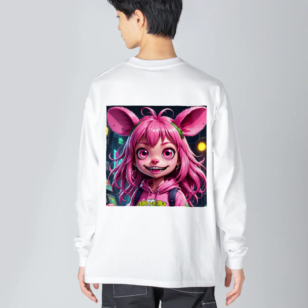 LEAD !のモンスターの親子が笑顔で楽しそうに遊んでいる風景 Big Long Sleeve T-Shirt