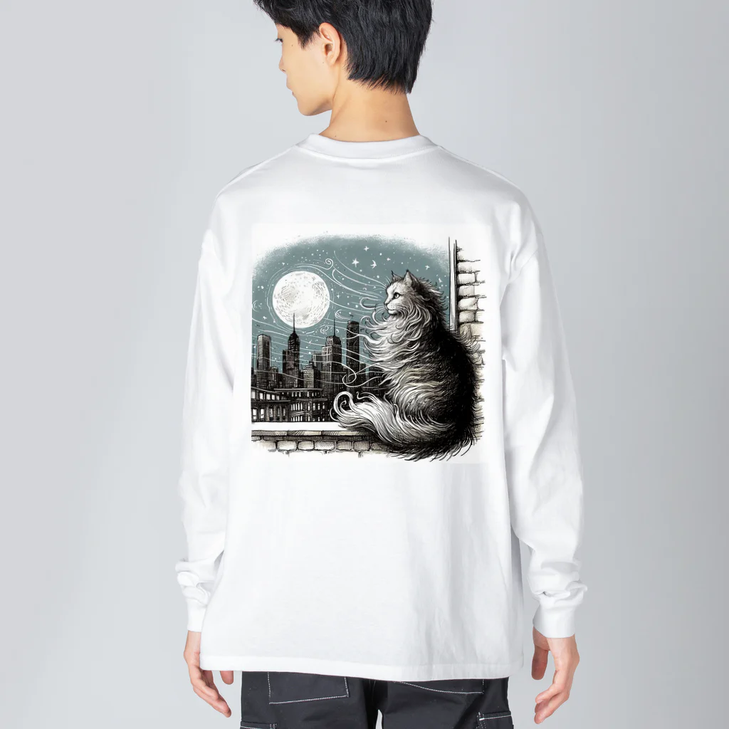 ネコネコの窓際のねこ Big Long Sleeve T-Shirt