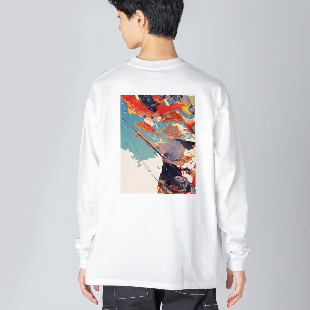 AQUAMETAVERSEの鯉のぼりを操る男の子　ラフルール　1859 Big Long Sleeve T-Shirt