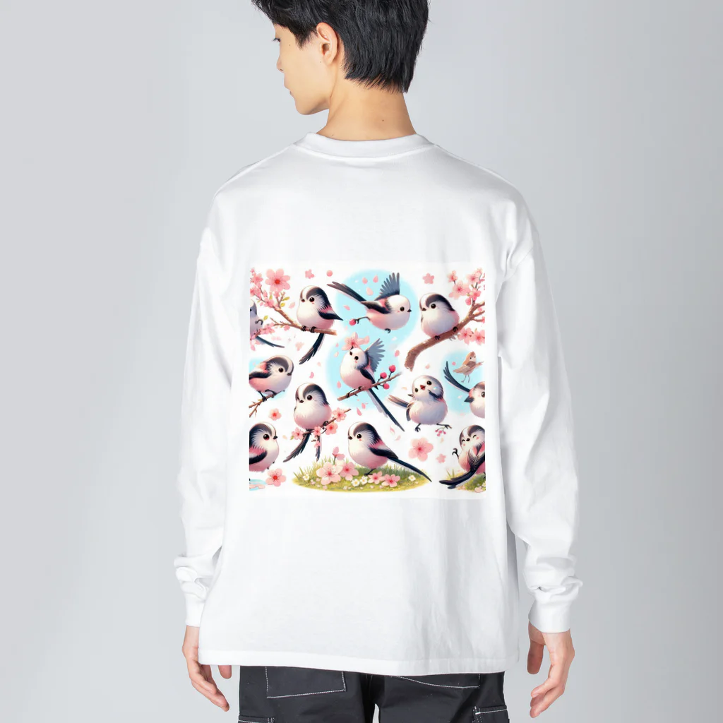 レイミーショップの雪の精霊シマエナガのキャラクターグッズ Big Long Sleeve T-Shirt