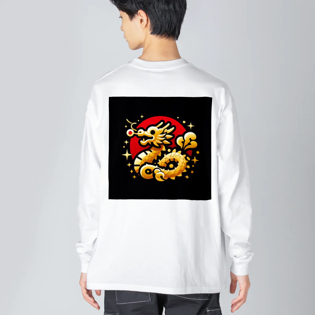 幸福龍神の幸運を呼ぶ金龍ちゃん🐉 ビッグシルエットロングスリーブTシャツ