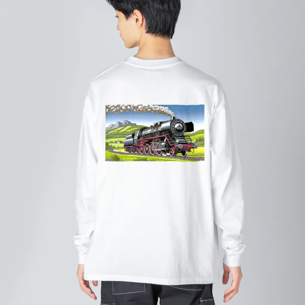 鉄道サークルNGO　レールの響きオリジナルズのSuper Express 峠SLVer ビッグシルエットロングスリーブTシャツ