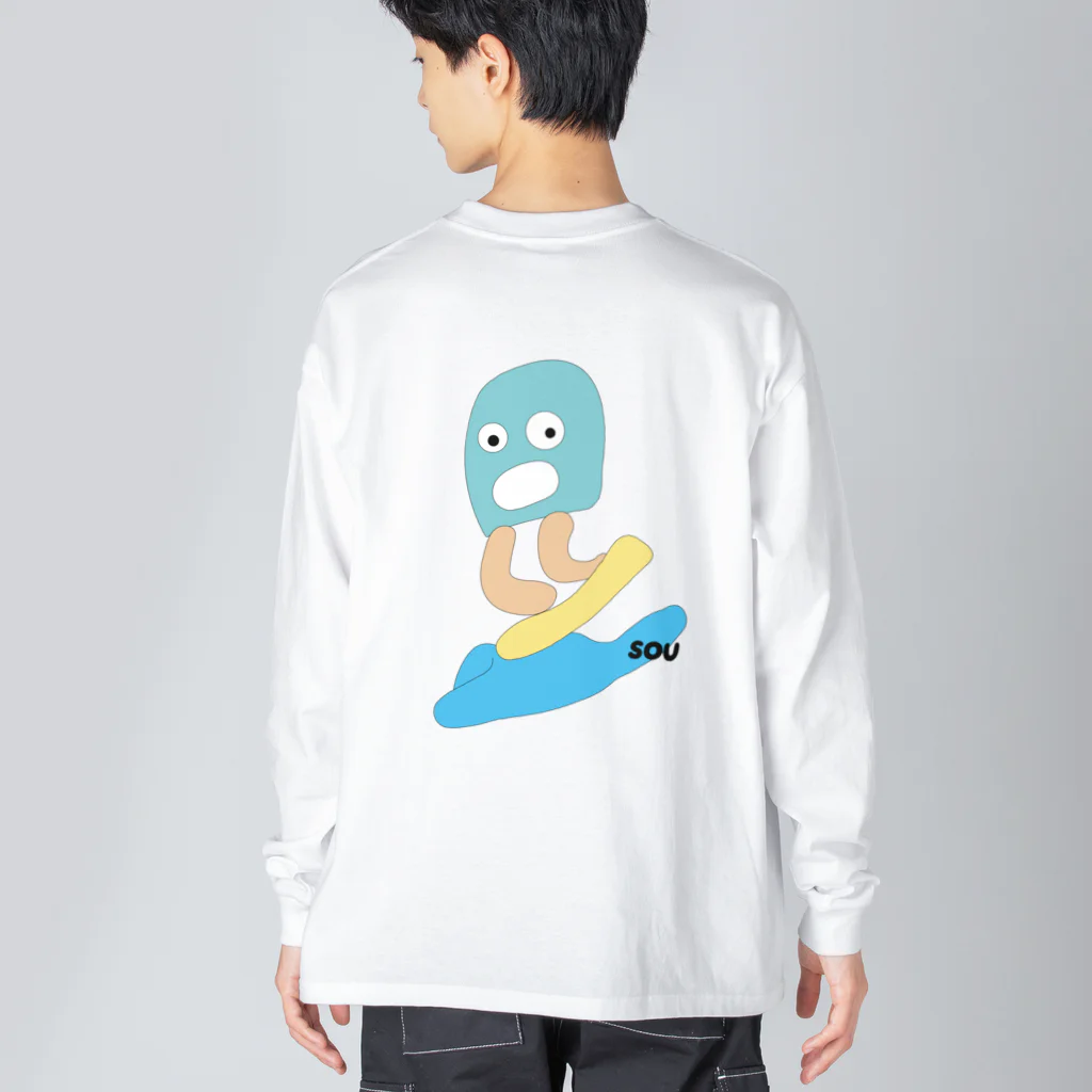 many to qualityのアイスクリーム（小学生画伯） ビッグシルエットロングスリーブTシャツ