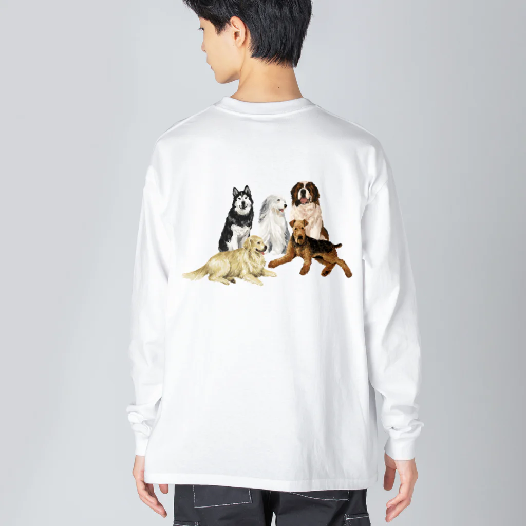 OOKIIINUの大きい犬たち ビッグシルエットロングスリーブTシャツ