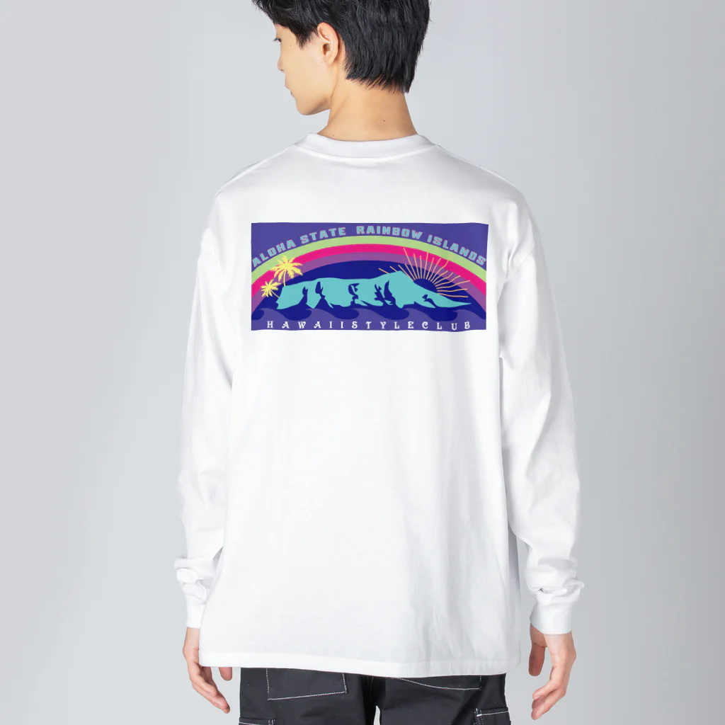 ハワイスタイルクラブの〔Back Print〕 Hawaiian monument ビッグシルエットロングスリーブTシャツ