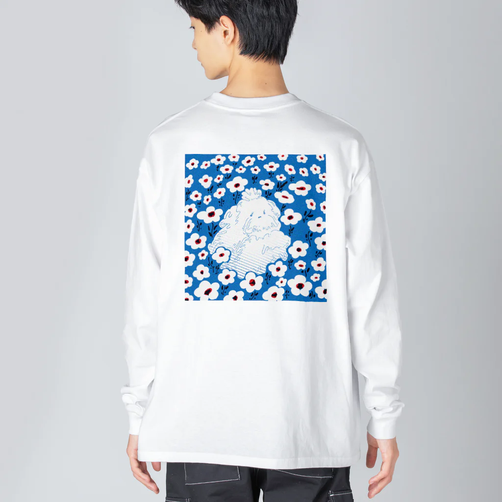 HOHOEMI🍋のもふもふお花犬 ビッグシルエットロングスリーブTシャツ