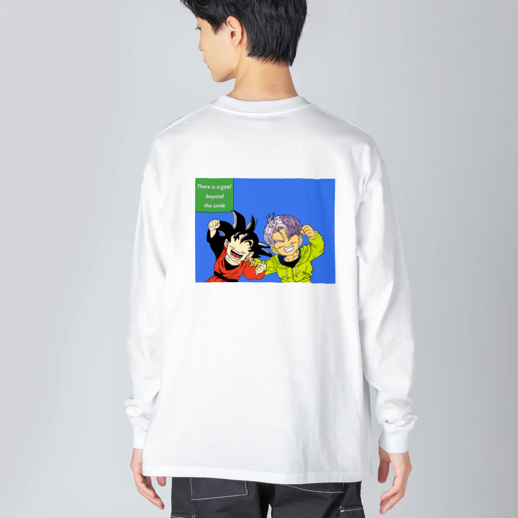 BoogerPickのThere is a goal beyond the smile ビッグシルエットロングスリーブTシャツ