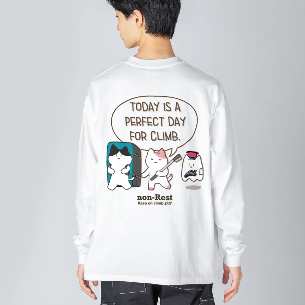 スポーツやら猫やら色々あるお店。の外岩日和。（薄めの色向け）　ボルダリング　クライミング Big Long Sleeve T-Shirt