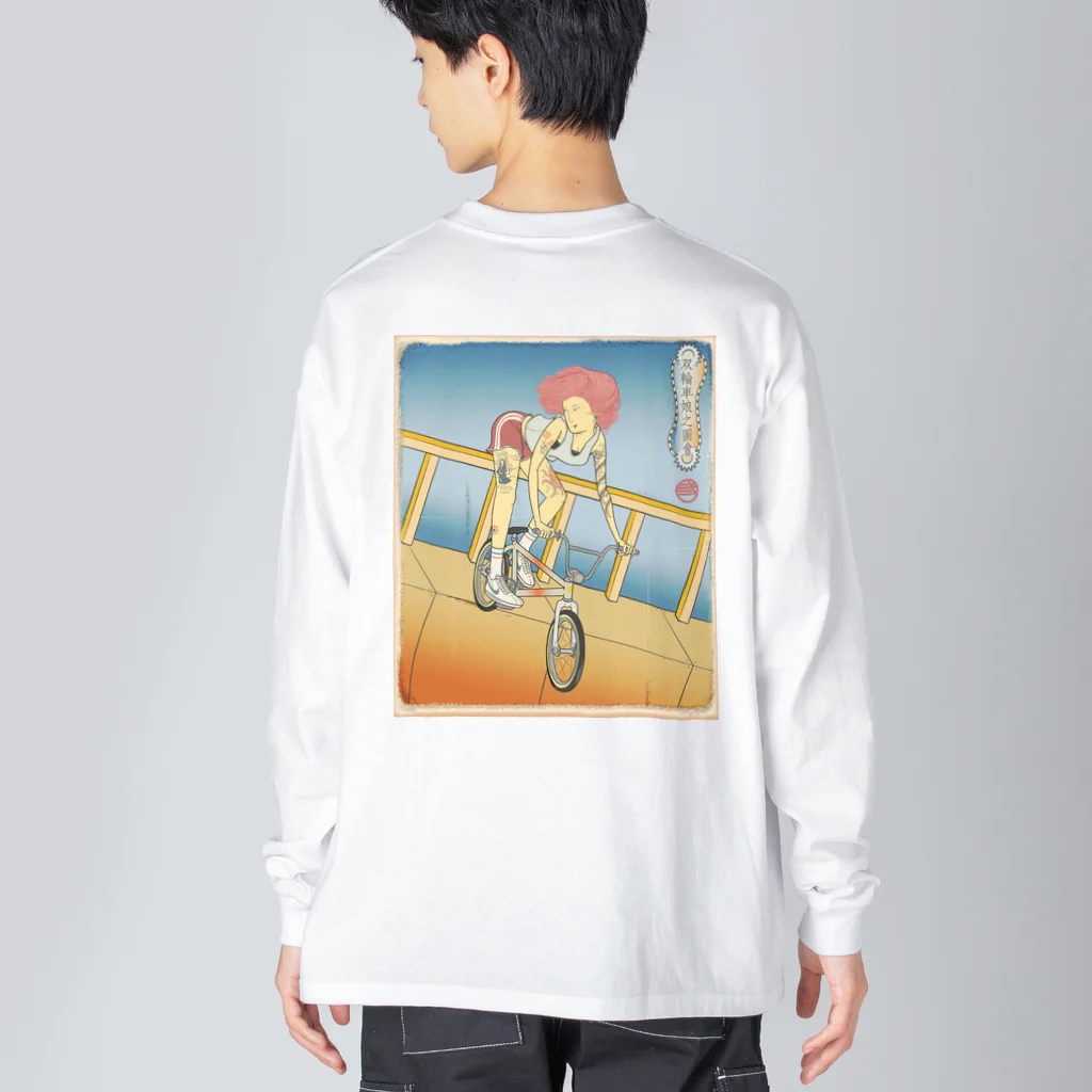 nidan-illustrationの"双輪車娘之圖會" 2-#2 ビッグシルエットロングスリーブTシャツ