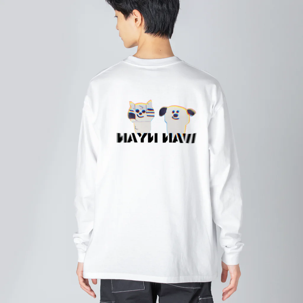 珍獣とゆかいな仲間たちのWANNYAN−スタイリッシュ− ビッグシルエットロングスリーブTシャツ