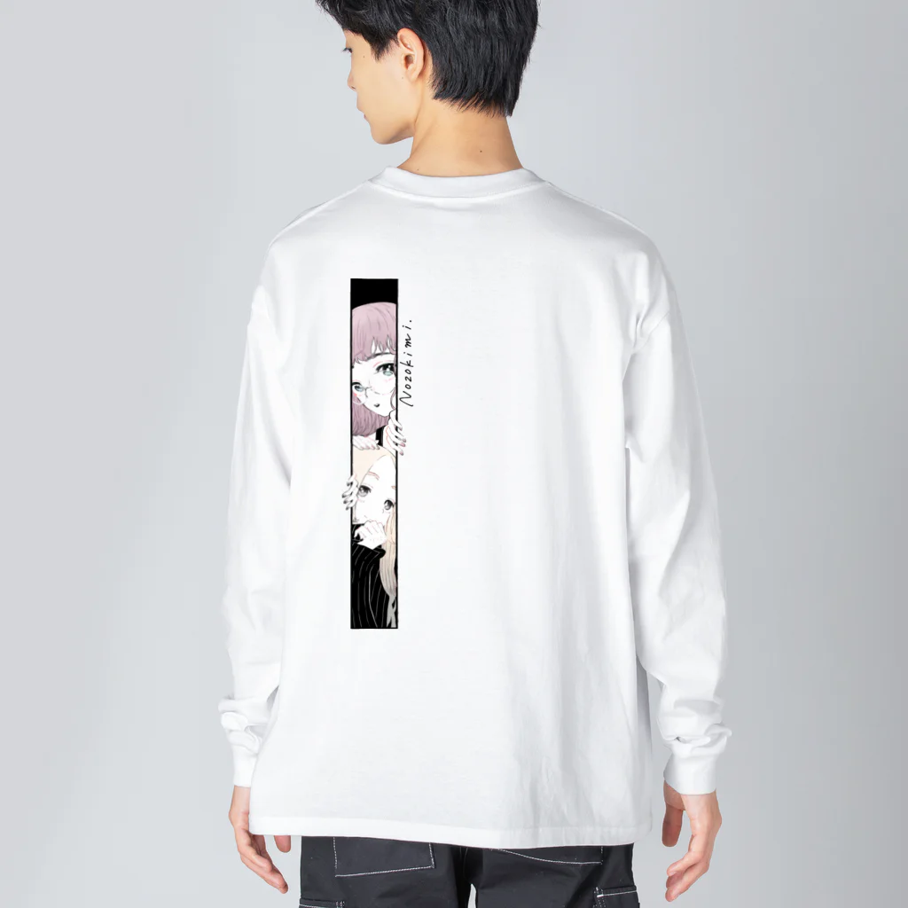 he bi ku chiのNozokimi(バックプリント） Big Long Sleeve T-Shirt