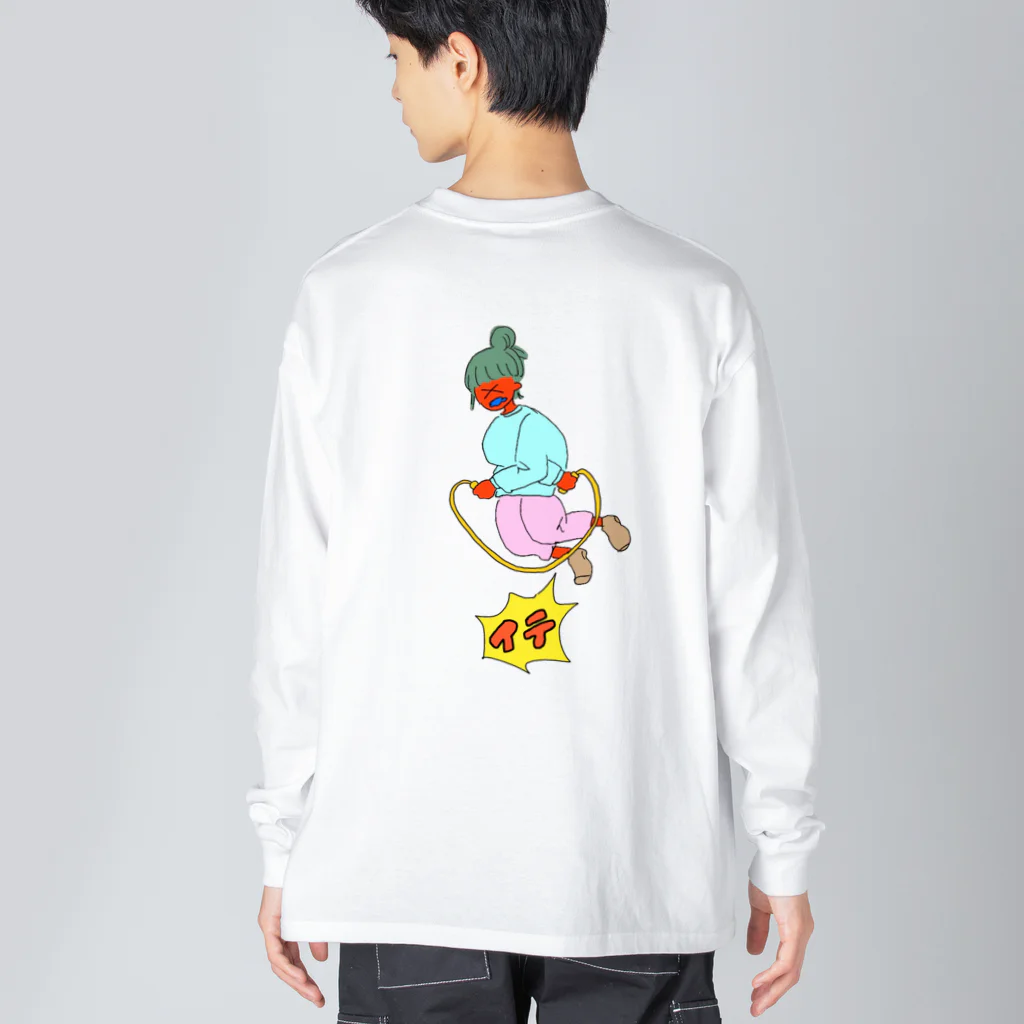 そばゆばちゃんのつばめとび ビッグシルエットロングスリーブTシャツ