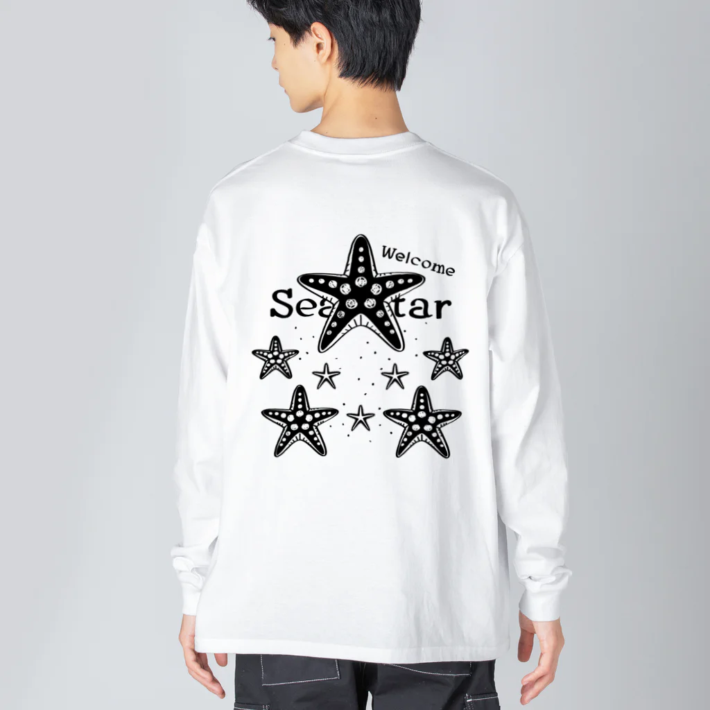 イラスト MONYAAT のバックプリント Welcome!ヒトデ*A Big Long Sleeve T-Shirt