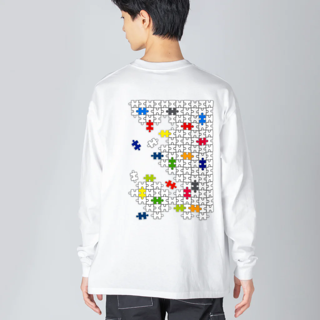 AURA_HYSTERICAのJigsaw_Puzzle ビッグシルエットロングスリーブTシャツ