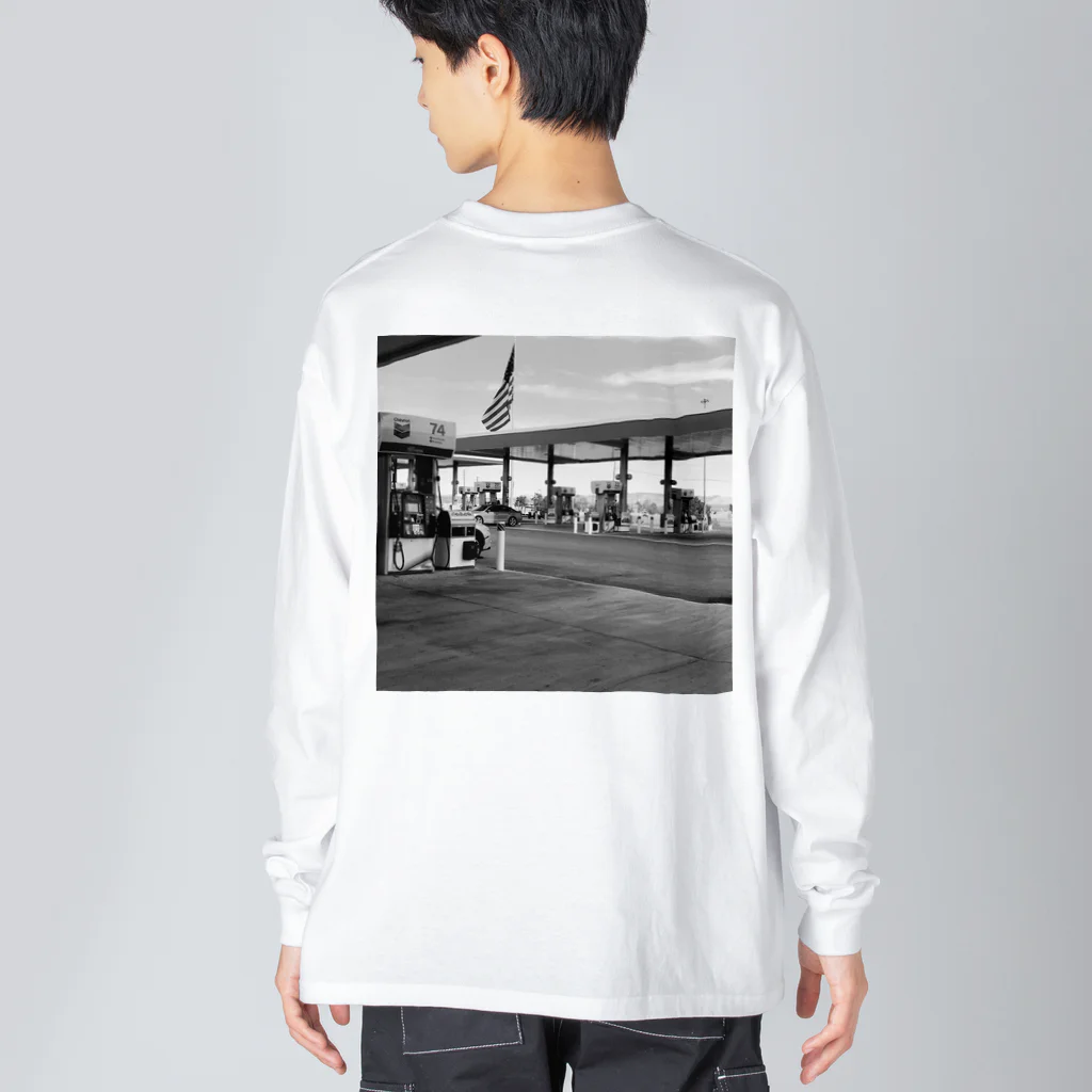 yyyのAmericaのガソリンスタンド Big Long Sleeve T-Shirt