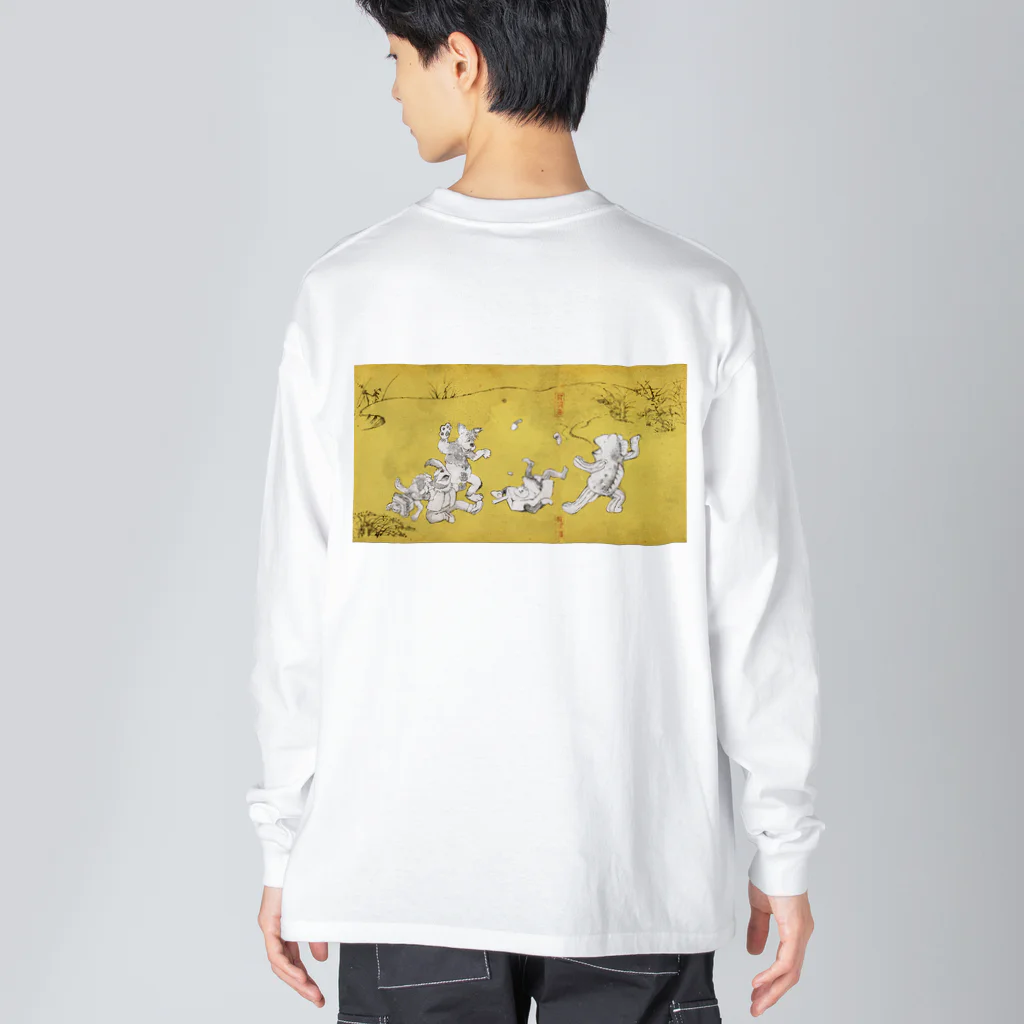 有明ガタァ商会の魚獣戯画〜第21紙〜ガタ相撲 ビッグシルエットロングスリーブTシャツ