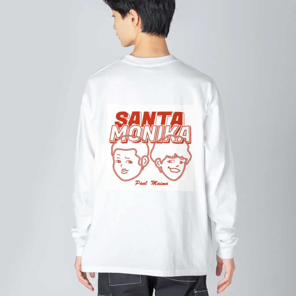サンタモニカ　マイムのSANTAMONIKA レッド ビッグシルエットロングスリーブTシャツ