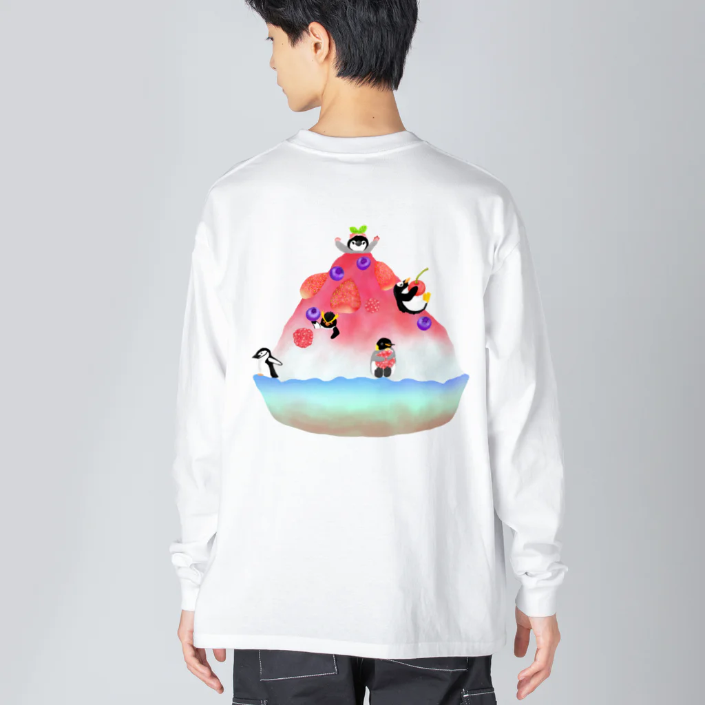 Lily bird（リリーバード）のかき氷とペンギンたち② ビッグシルエットロングスリーブTシャツ