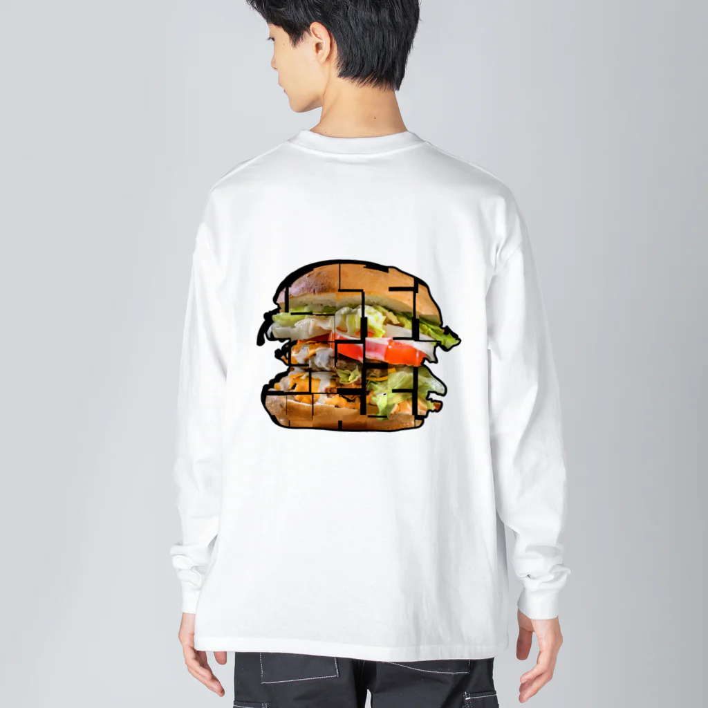 PuRiHaのハンバーガー３ ビッグシルエットロングスリーブTシャツ