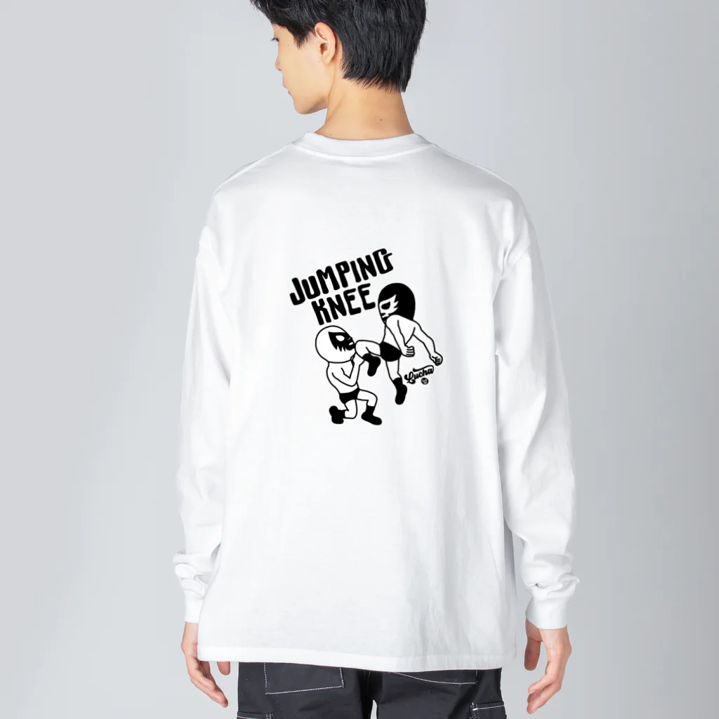 LUCHAの(バックプリント)JUMPING KNEE#2 Big Long Sleeve T-Shirt