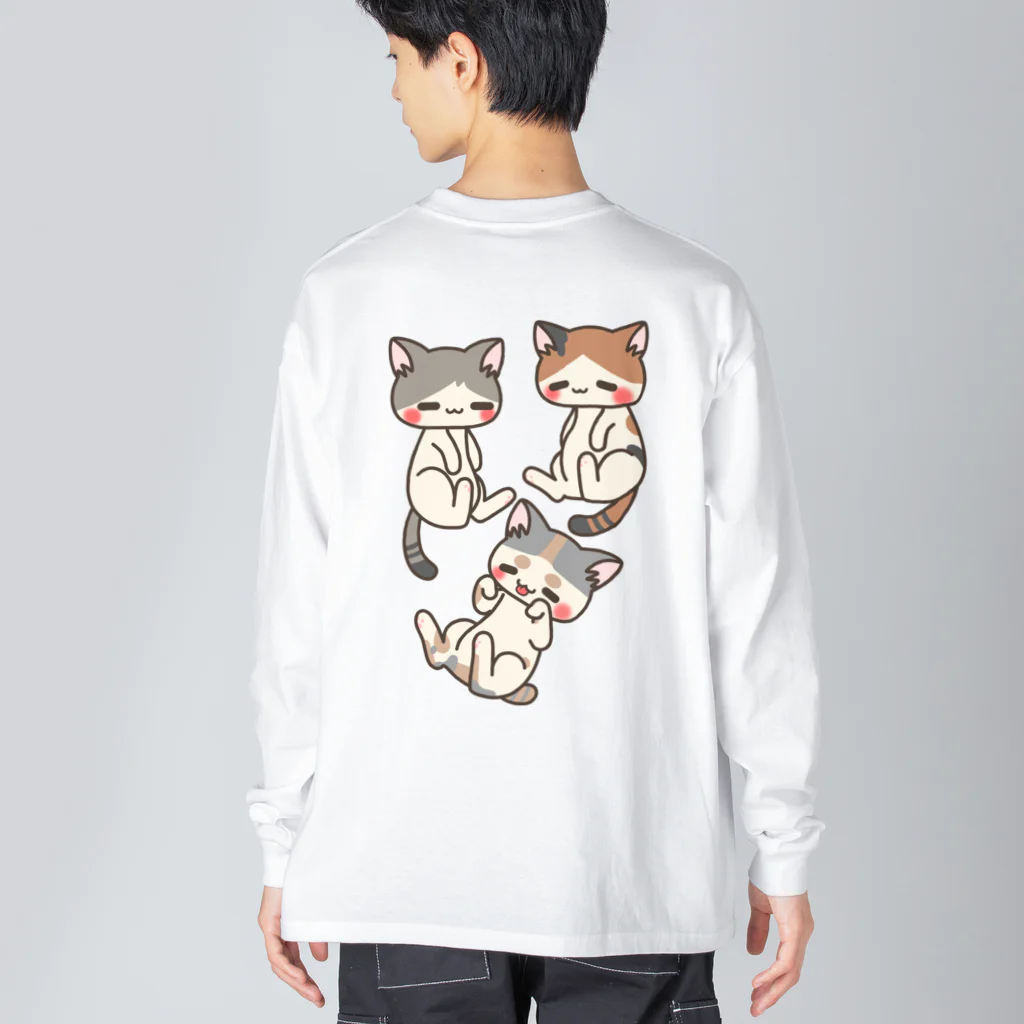 ねことおひるねのいい夢みてね ビッグシルエットロングスリーブTシャツ