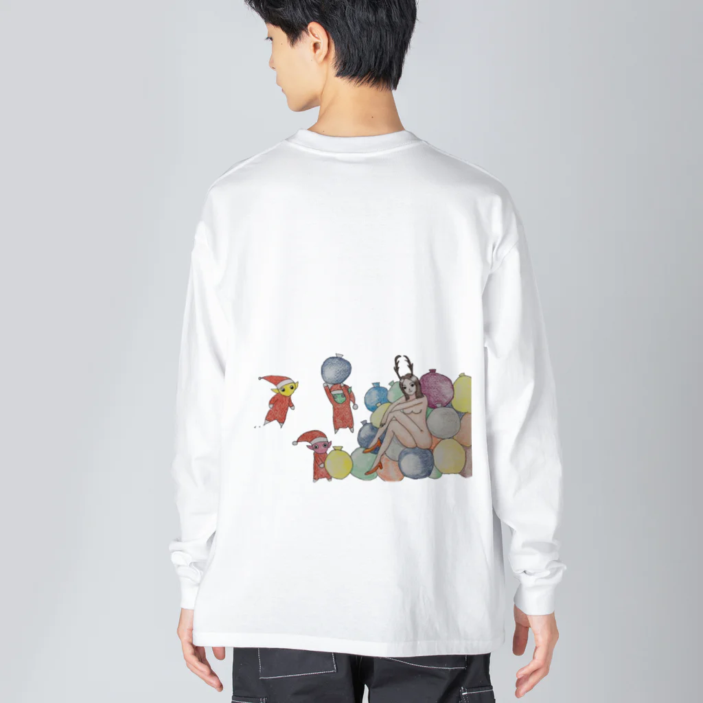 動物が好きなお絵描きさんのサンタさんがやって来たぞ Big Long Sleeve T-Shirt