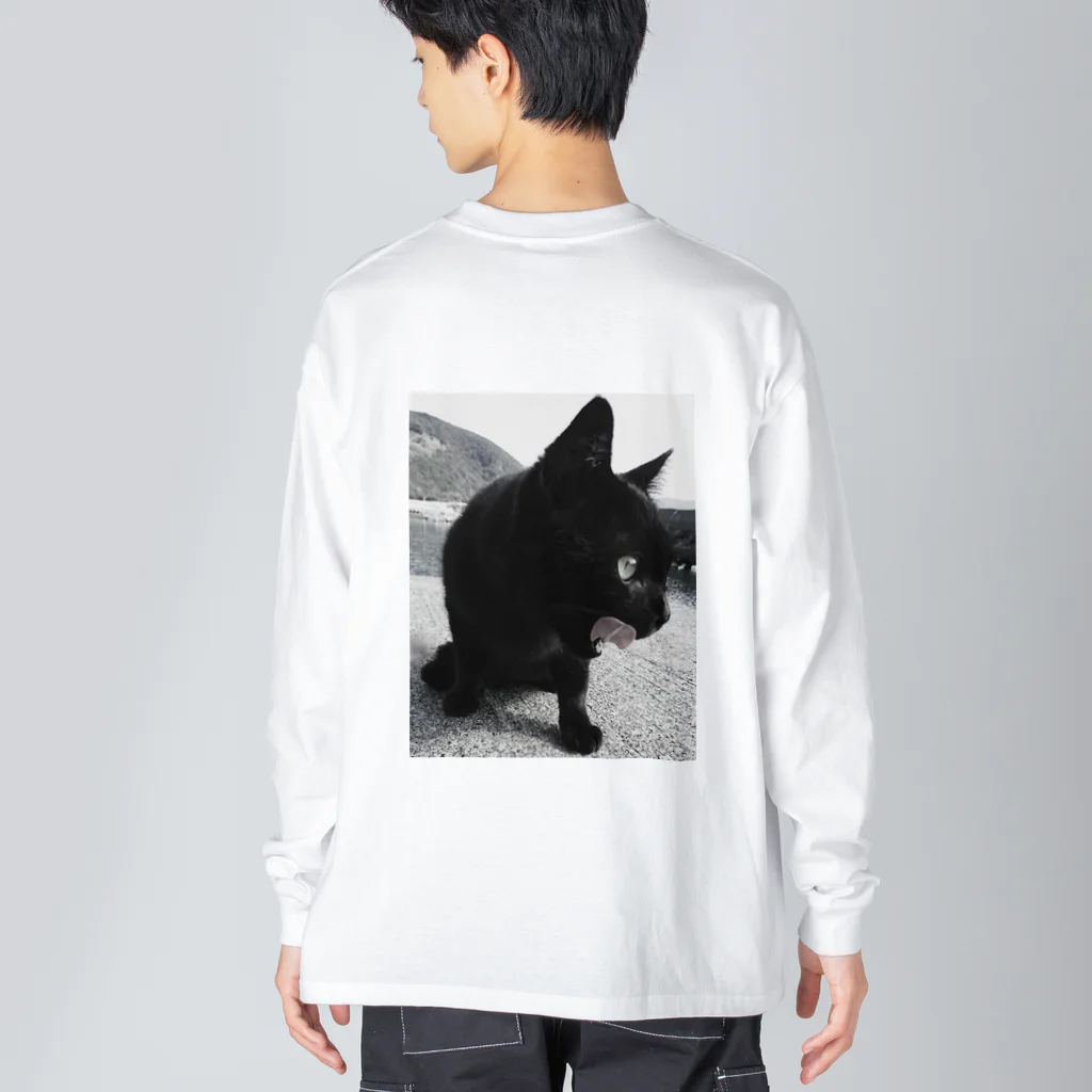 HFのHF 波止場の猫ちゃん フォトプリント ビッグシルエットロングスリーブTシャツ