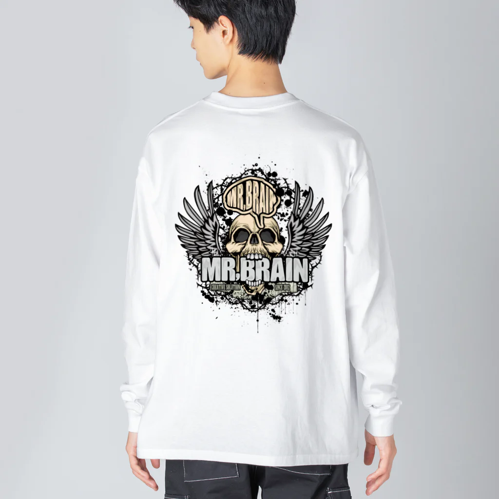 MR,BRAINオフィシャルグッズのロゴT_スカル Big Long Sleeve T-Shirt