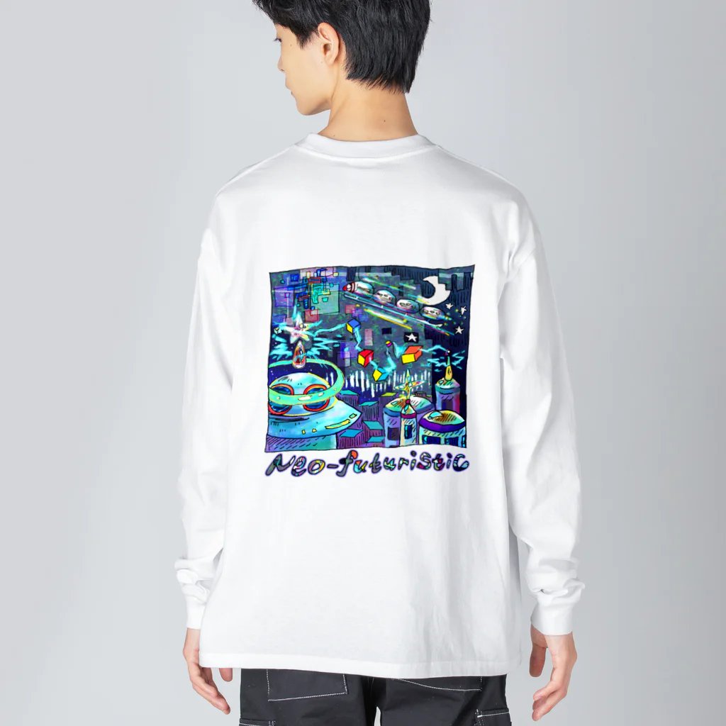 夢現堂 mugen-douの🛸ネオフュ〜チャ〜 Big Long Sleeve T-Shirt