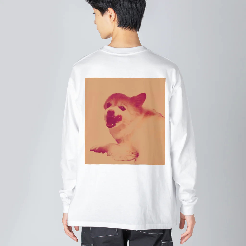 iＮUの威嚇する犬 ビッグシルエットロングスリーブTシャツ