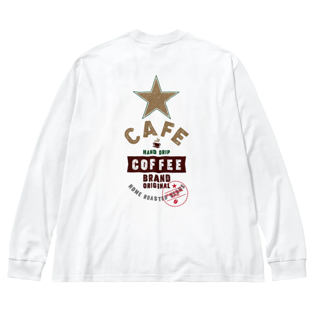 UNIREBORN WORKS ORIGINAL DESGIN SHOPのHAND DRIP COFFEE Big Long Sleeve T-Shirt