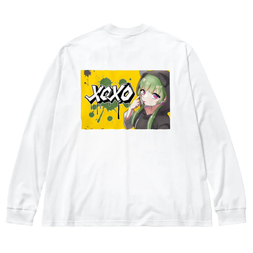 BuddhismのXOXOシリーズ【Hannya】Ver.YELLOW ビッグシルエットロングスリーブTシャツ