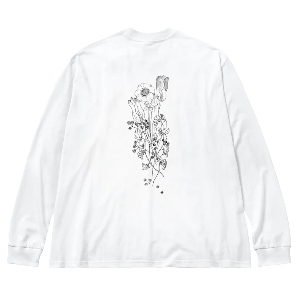 ted'のブーケ(モノクロ) Big Long Sleeve T-Shirt