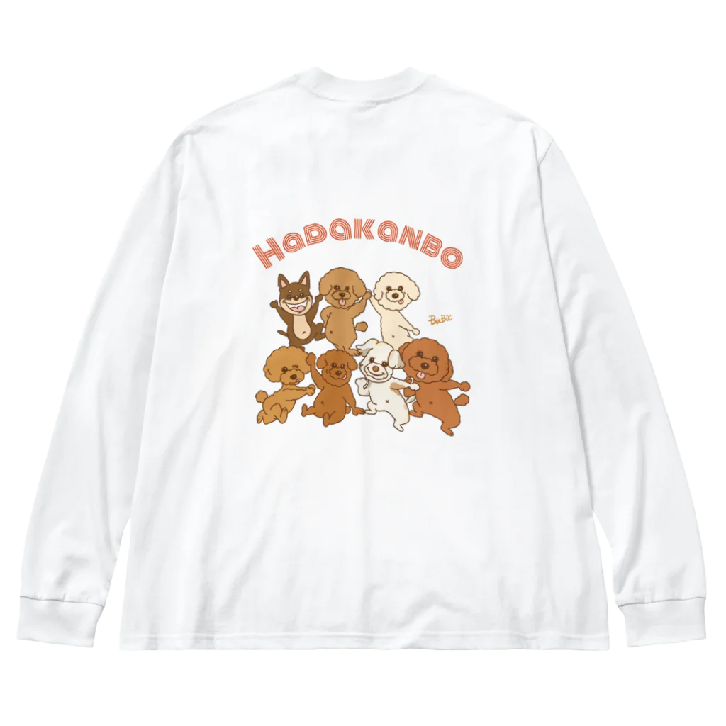 BUBUのHADAKANBOなわんこ達 ビッグシルエットロングスリーブTシャツ