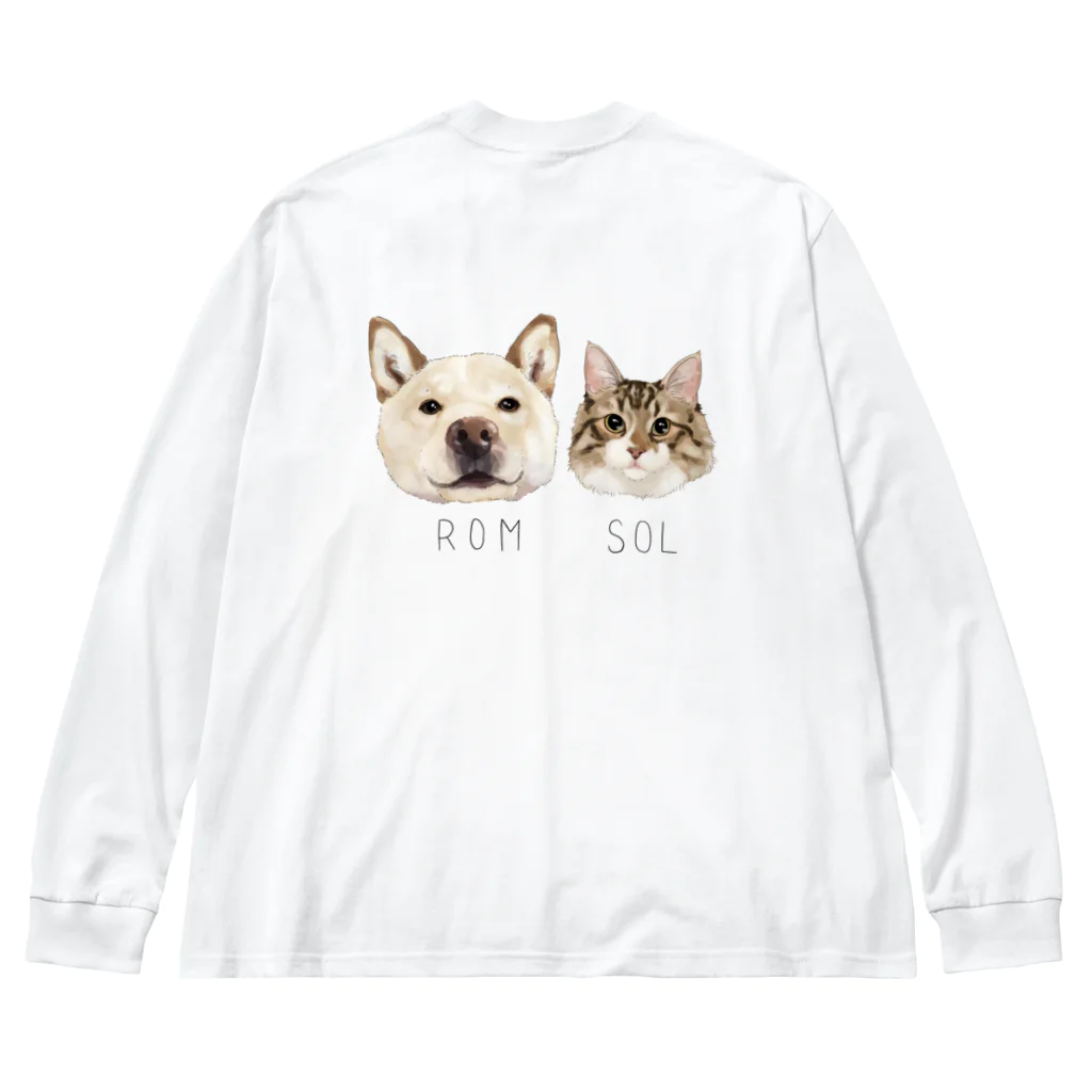 みきぞーん｜保護猫 ミッキー画伯と肉球とおともだちのrom & sol Big Long Sleeve T-Shirt