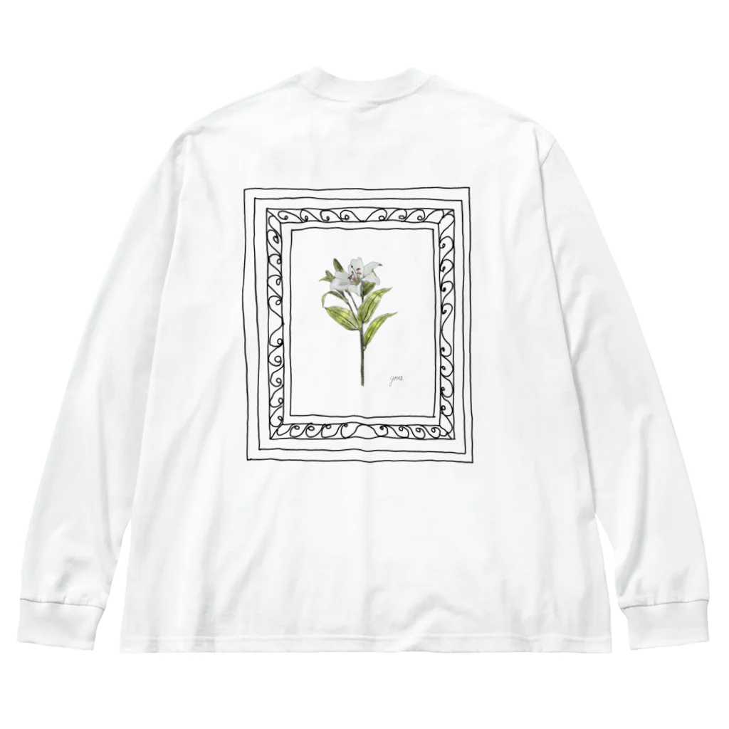 GOMA creativeの百合の花 ビッグシルエットロングスリーブTシャツ
