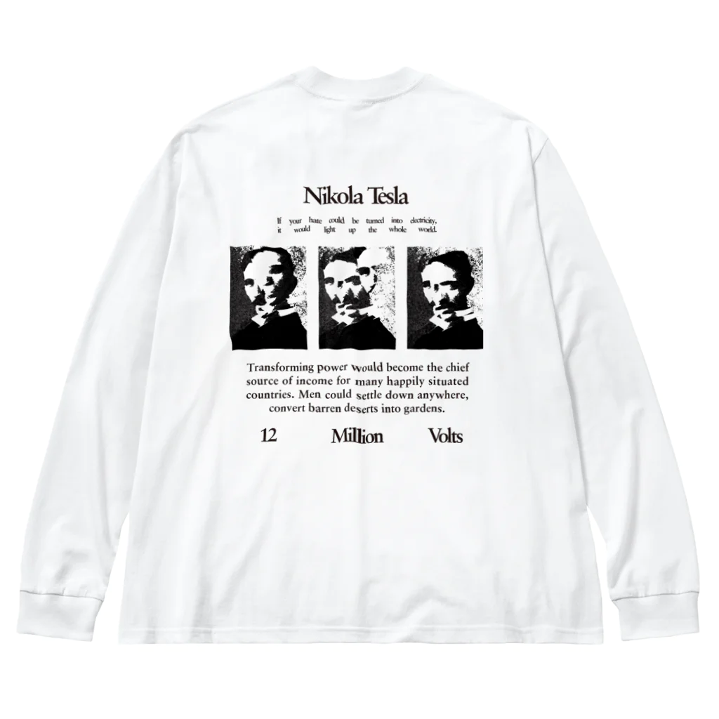 Parallel Imaginary Gift ShopのNikola Tesla (1856– 1943) ビッグシルエットロングスリーブTシャツ