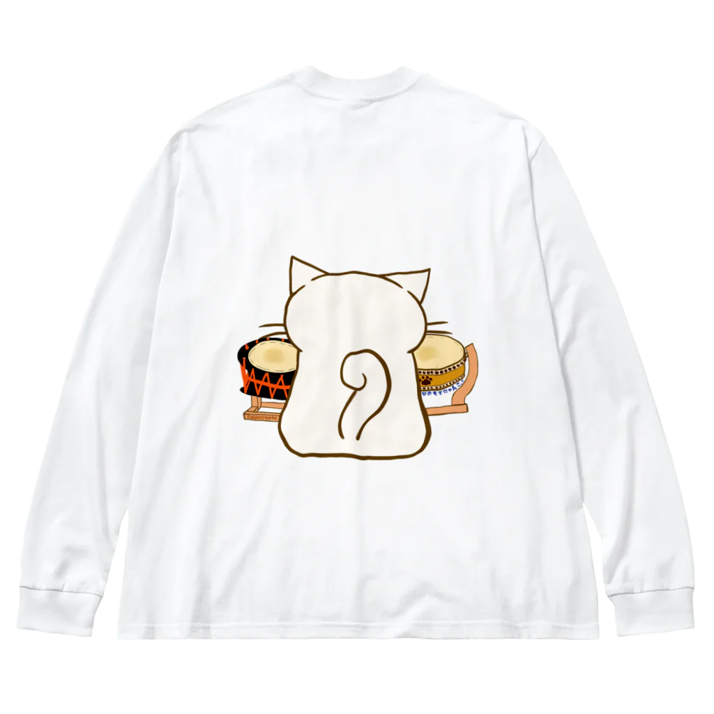 絵娯クリエイトのひのもとにゃんこ®️ 太鼓 / 雪ちゃん Big Long Sleeve T-Shirt