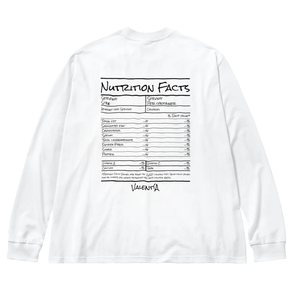 ValentíAの【nutrition facts series】 ビッグシルエットロングスリーブTシャツ