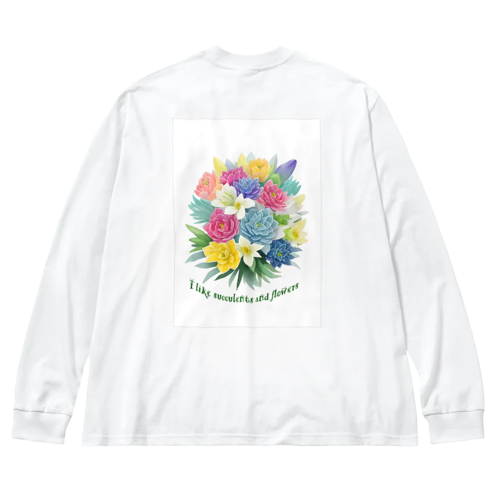 saayaan＠succulent_artistの多肉植物ショップの店員 Big Long Sleeve T-Shirt