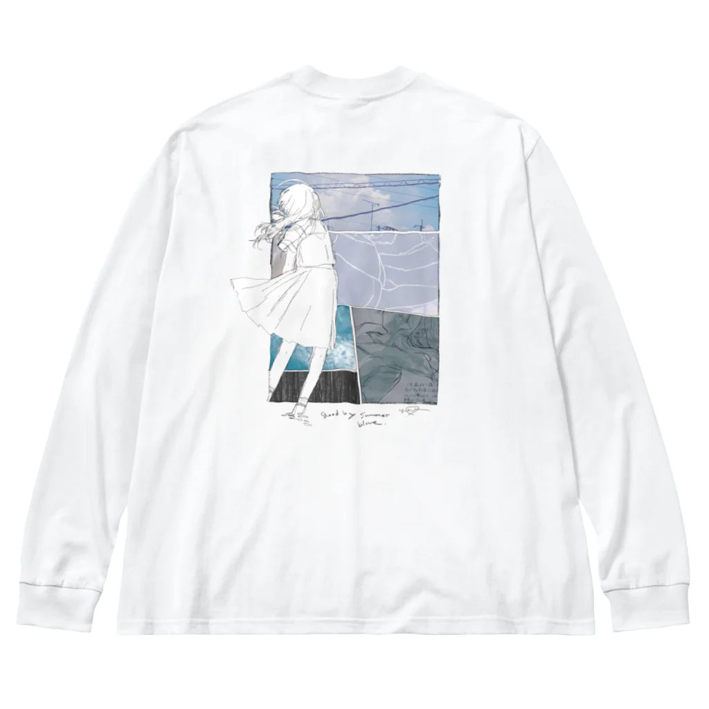 鏡崎やおのgoodbye summmerblue ビッグシルエットロングスリーブTシャツ