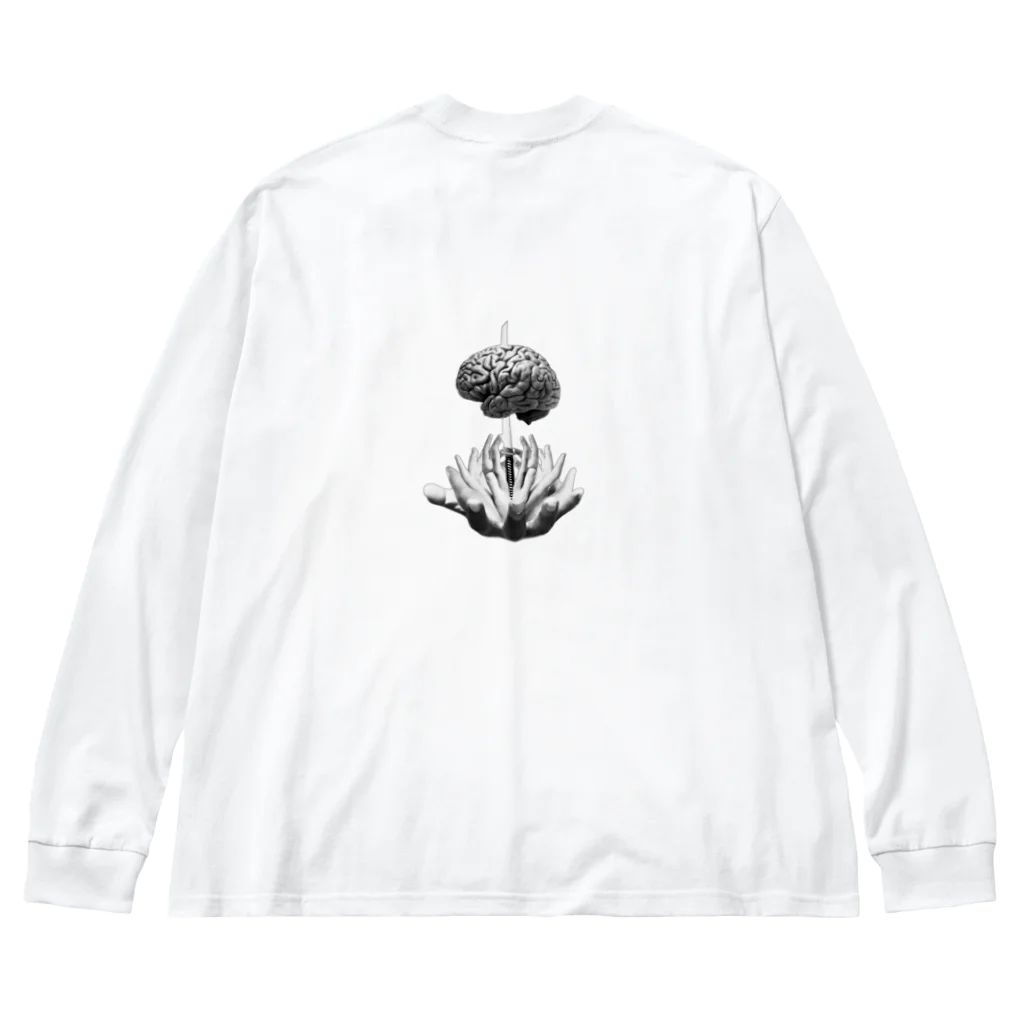 皮脂分泌の部屋(おもしろ/奇抜/個性的)のハスの花2 ビッグシルエットロングスリーブTシャツ