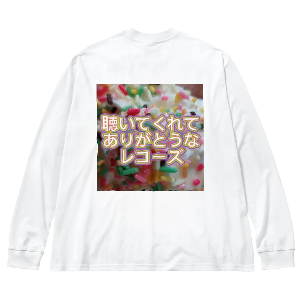 聴いてくれてありがとうなレコーズの底★辺ロゴ ビッグシルエットロングスリーブTシャツ