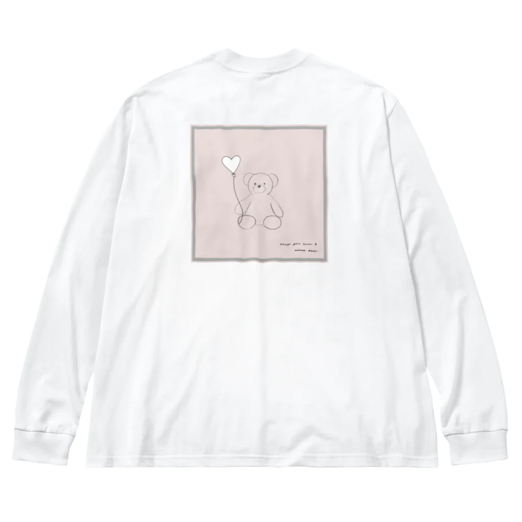 rilybiiの🧸 Bear and heart white balloon . ビッグシルエットロングスリーブTシャツ