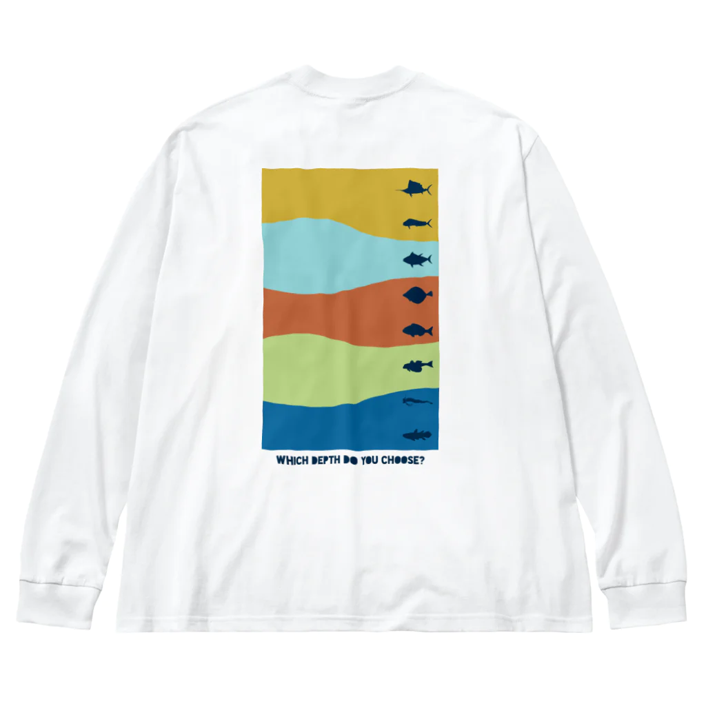 ノアソビ　ベース  ⛰⛺️🎣の『 Which depth do you choose? 』カラフル ビッグシルエットロングスリーブTシャツ