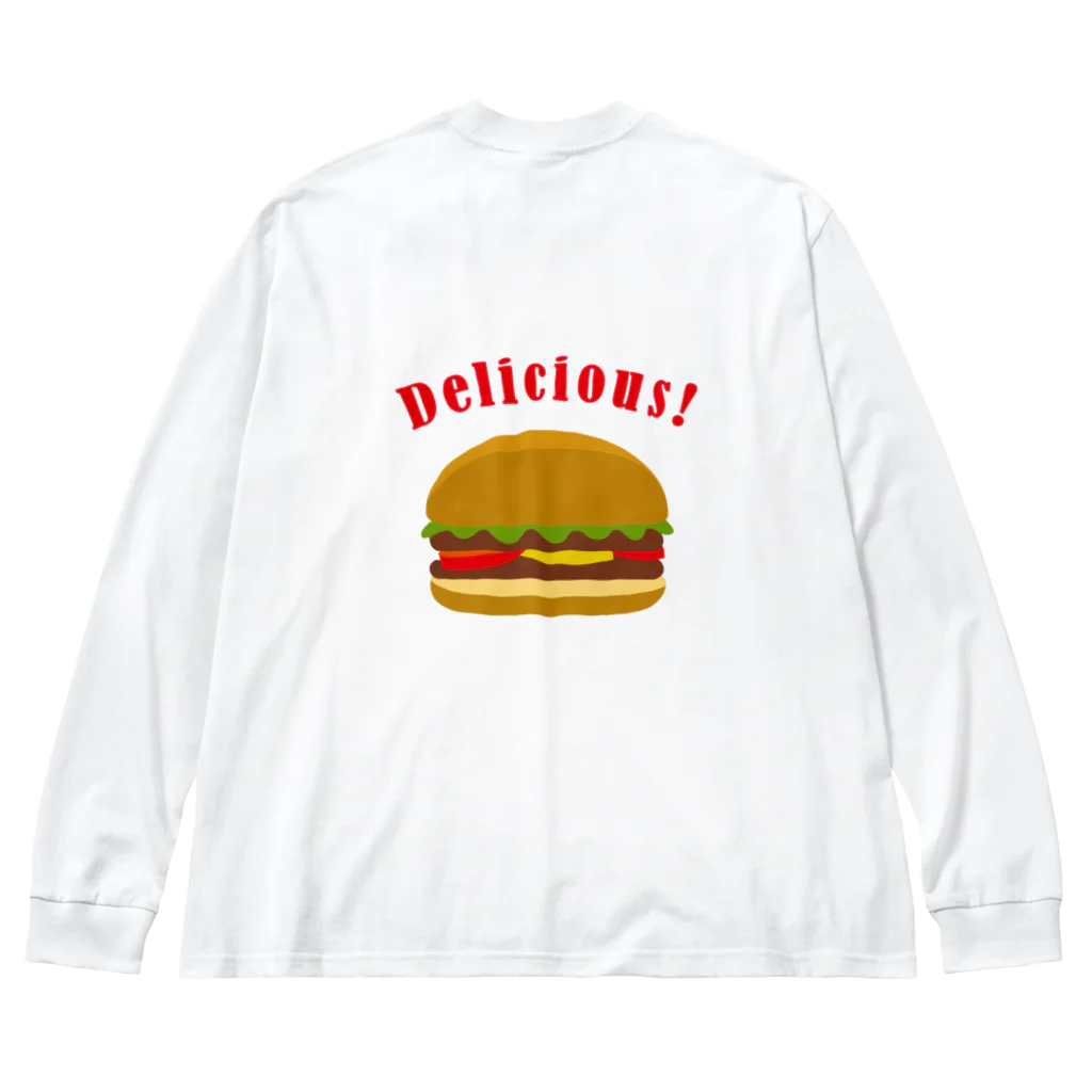 坂井暁子のハンバーガー002_backprint Big Long Sleeve T-Shirt