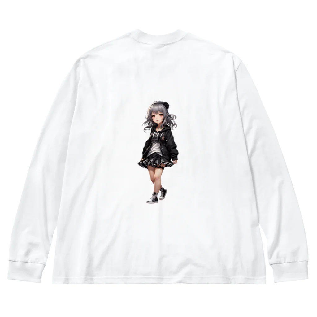 infinexus_dsgnのちびキャラ少女（Silver hair） ビッグシルエットロングスリーブTシャツ