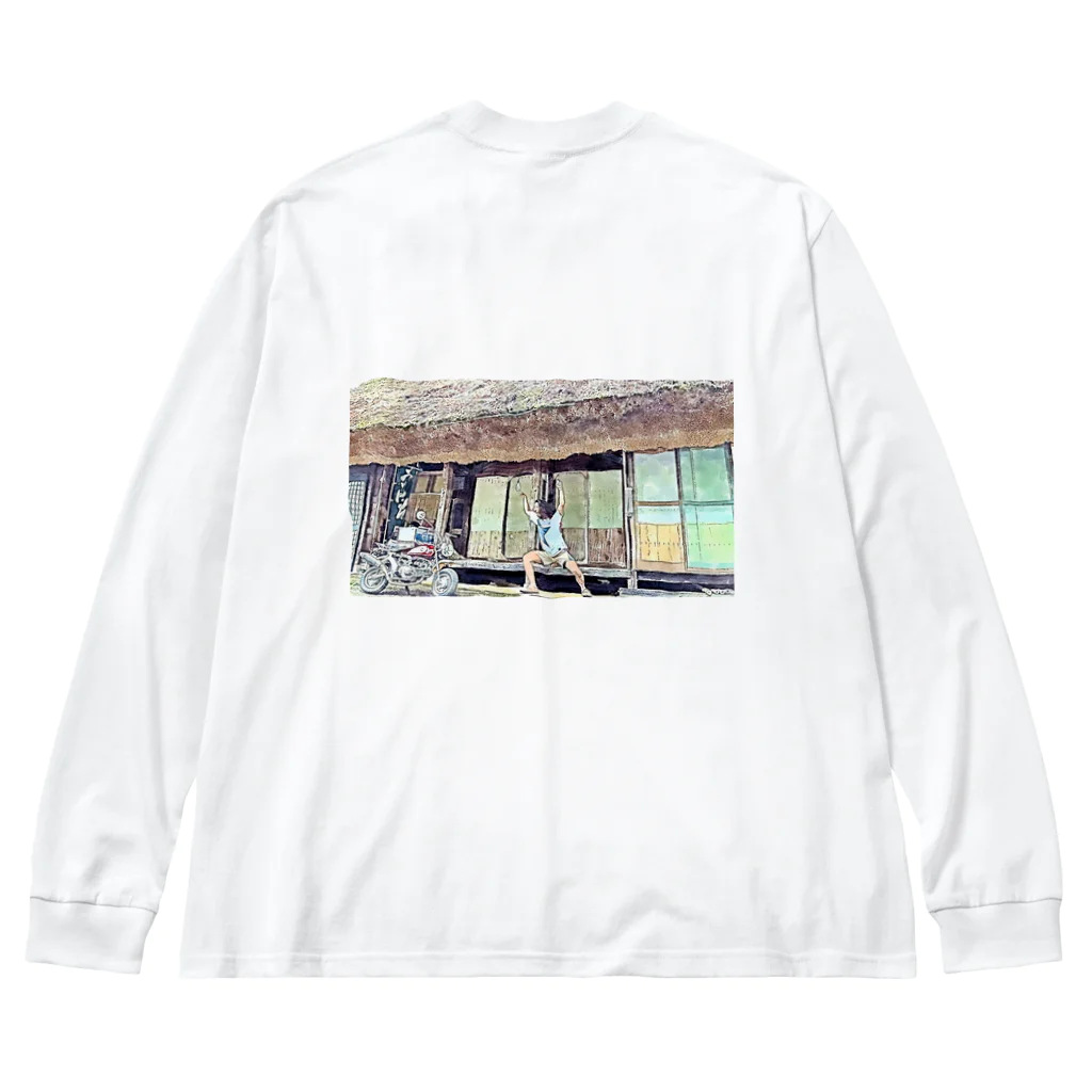 てんてけてんのバイクに威嚇する男 Big Long Sleeve T-Shirt