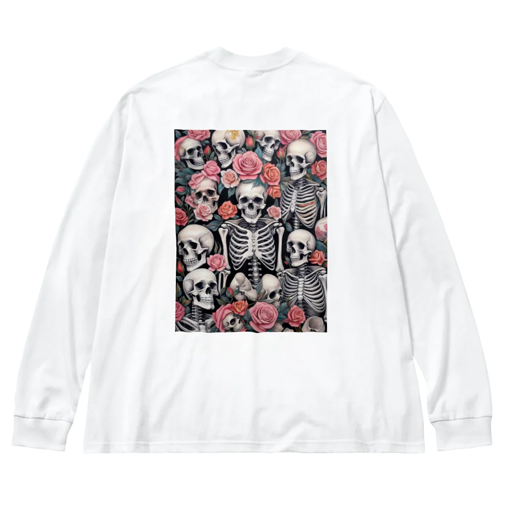 Skull sectionの薔薇とドクロ Big Long Sleeve T-Shirt